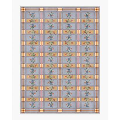 Quinnlyn Slate Blue Multicolour Flatwoven Rug - 275 x 365 cm - Rug + Cushioned Pad System