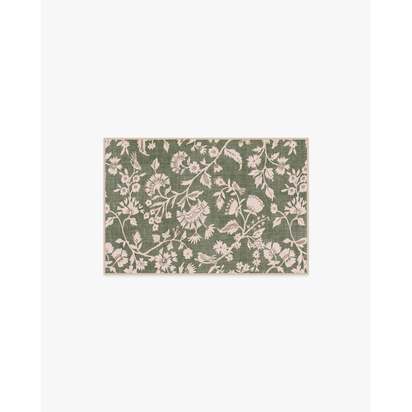 Brenna Olive Green & Cream Rug - 60 x 90 cm - All-In-One Rug