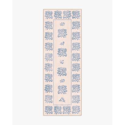 Iona Cream & Blue Rug - 75 x 215 cm - All-In-One Rug