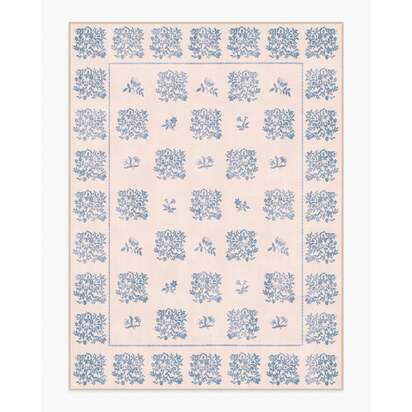 Iona Cream & Blue Rug - 275 x 365 cm - All-In-One Rug