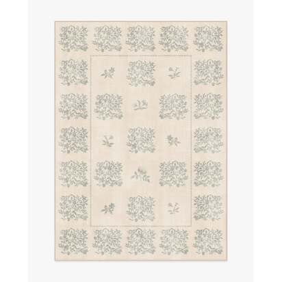 Iona Cream & Sage Green Rug - 150 x 215 cm - All-In-One Rug