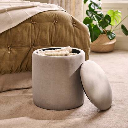 Abigail Storage Pouffe/Footstool - Soft Beige