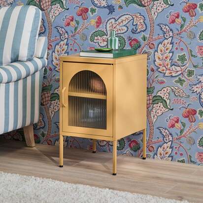 Conan Metal Bedside Table - Mustard Yellow