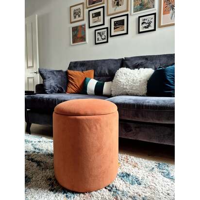 Abigail Storage Pouffe/Footstool - Burnt Orange