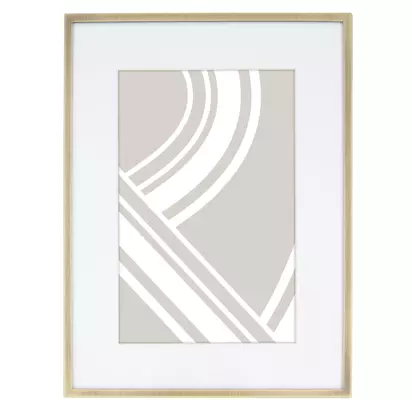 John Lewis Daya Photo Frame & Mount Brushed Brass | H20.80 x W15.60 x D1.60cm