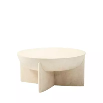 west elm Monti Indoor/Outdoor Lava Stone Coffee Table, White Natural | H36 x W76 x D76cm