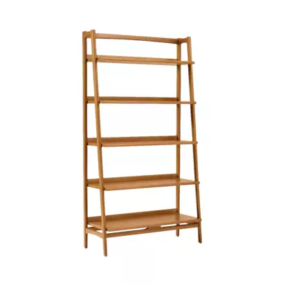 west elm Mid-Century Wide Wood Bookcase, Acorn Acorn | H178 x W97 x D39cm