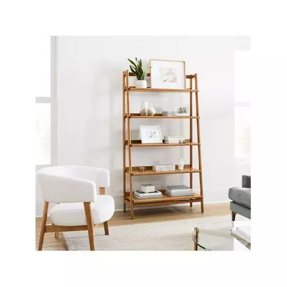 west elm Mid-Century Wide Wood Bookcase, Acorn Acorn | H178 x W97 x D39cm