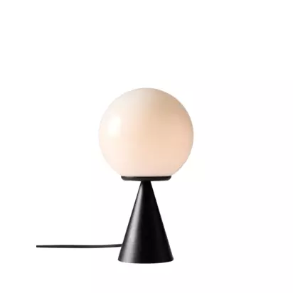 west elm Ardsley Glass Globe Table Lamp, Black Black Black | H33 x Dia.19cm