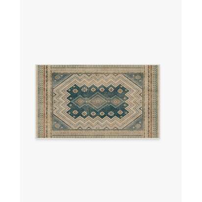 Toy Story Terrene Antique Teal Flatwoven Rug - 90 x 150 cm - Rug + Pad System