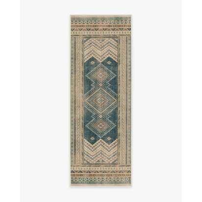 Toy Story Terrene Antique Teal Flatwoven Rug - 90 x 150 cm - Rug + Pad System