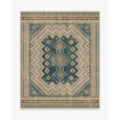 Toy Story Terrene Antique Teal Flatwoven Rug - 245 x 305 cm - Rug + Pad System