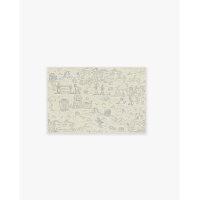 Woody's Roundup Stone Blue Flatwoven Rug - 60 x 90 cm - Rug + Pad System