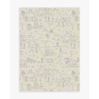 Woody's Roundup Stone Blue Flatwoven Rug - 150 x 215 cm - Rug + Pad System