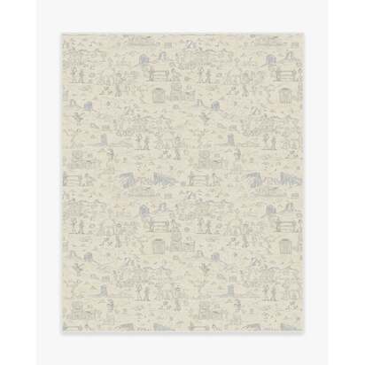Woody's Roundup Stone Blue Flatwoven Rug - 245 x 305 cm - Rug + Pad System