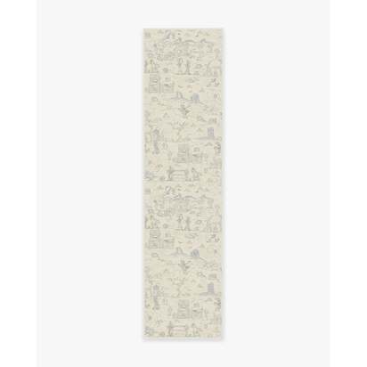 Woody's Roundup Stone Blue Flatwoven Rug - 75 x 305 cm - Rug + Cushioned Pad System