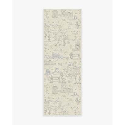 Woody's Roundup Stone Blue Flatwoven Rug - 90 x 150 cm - Rug + Cushioned Pad System