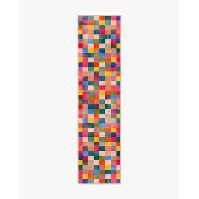 Grossy Confetti Check Flatwoven Rug by Dan Pelosi - 75 x 305 cm - Rug + Cushioned Pad System