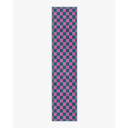 Nonna's Checkerboard Green & Lavender Flatwoven Rug by Dan Pelosi - 75 x 365 cm - Rug + Pad System