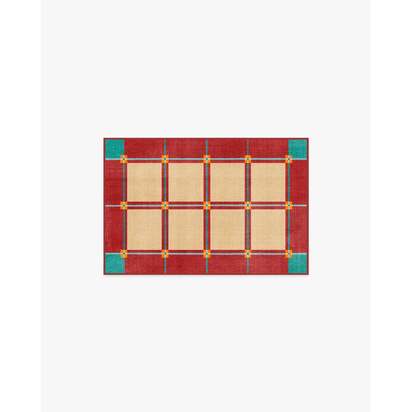 This House Is a Home Brick Red Flatwoven Rug by Dan Pelosi - 60 x 90 cm - Rug + Pad System