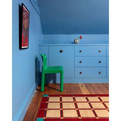 This House Is a Home Brick Red Flatwoven Rug by Dan Pelosi - 90 x 150 cm - Rug + Cushioned Pad System