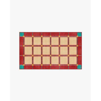 This House Is a Home Brick Red Rug by Dan Pelosi - 90 x 150 cm - All-In-One Rug