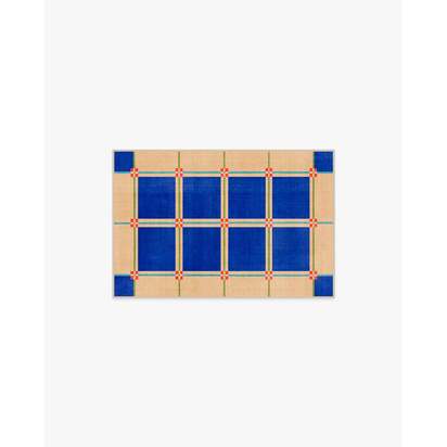 This House Is a Home Blue Rug by Dan Pelosi - 60 x 90 cm - All-In-One Rug