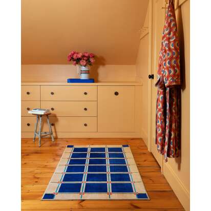 This House Is a Home Blue Rug by Dan Pelosi - 90 x 150 cm - All-In-One Rug