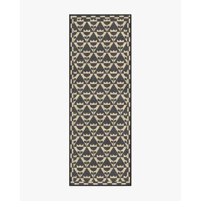 Tulip Heaven Black & Natural Re-Jute Rug by Dan Pelosi - 75 x 215 cm - Rug + Cushioned Pad System