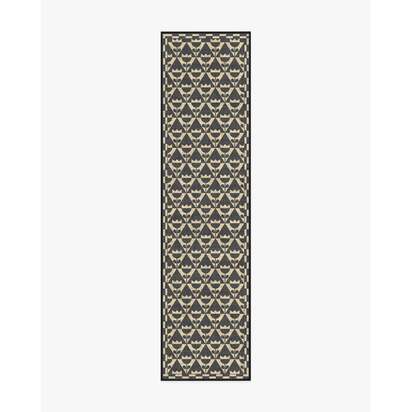 Tulip Heaven Black & Natural Re-Jute Rug by Dan Pelosi - 75 x 305 cm - Rug + Cushioned Pad System