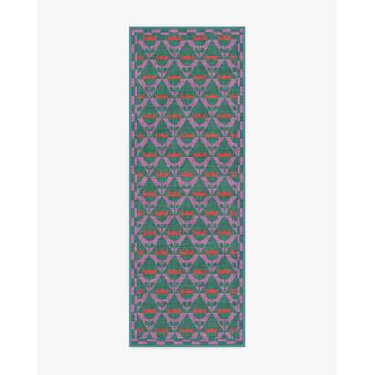 Tulip Heaven Green & Lavender Re-Jute Rug by Dan Pelosi - 75 x 215 cm - Rug + Cushioned Pad System