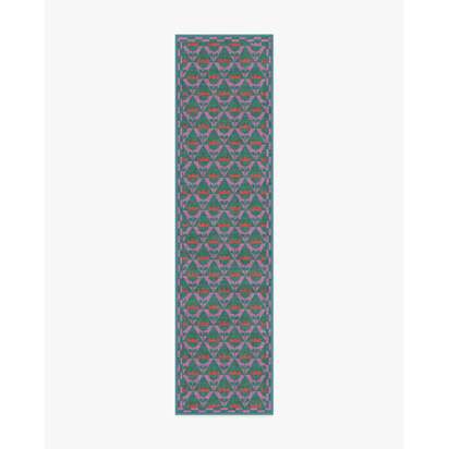 Tulip Heaven Green & Lavender Re-Jute Rug by Dan Pelosi - 75 x 305 cm - Rug + Cushioned Pad System