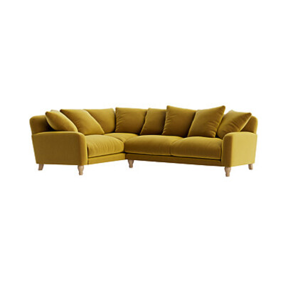 Loaf | Bear Hug | Large Left Hand Corner Sofa | Yellow Velvet | Honey Pot