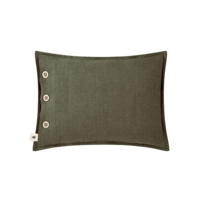 Loaf | Easy Buttons | 30 x 40 cm Linen Cushion | Green