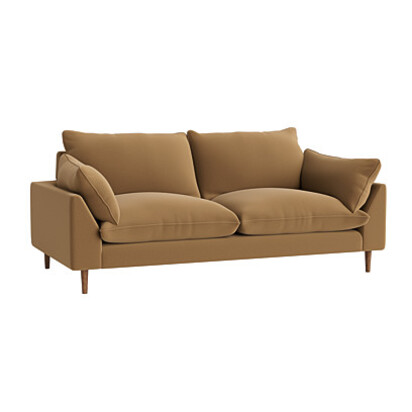 Loaf | Slow Riser | Medium Sofa | Yellow Velvet | 3-4 Seater Sofa | Handmade | Comfy & Built to Last | Hit the Hay | Legs Dark Oak