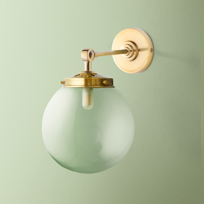 Elbow wall fitting IP44 in antique brass