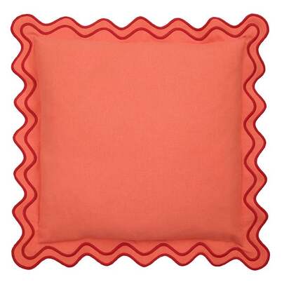 Scalloped Edge Square Cushion