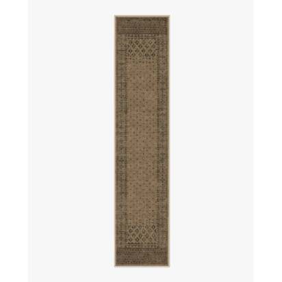 Fernanda Black & Tan Flatwoven Rug - 75 x 365 cm - Rug + Pad System