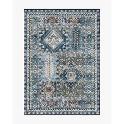 Rumi Blue Flatwoven Rug - 150 x 215 cm - Rug + Pad System