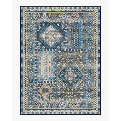 Rumi Blue Flatwoven Rug - 275 x 365 cm - Rug + Pad System