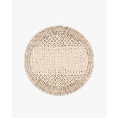 Fernanda Cream Flatwoven Rug - 185 Round cm - Rug + Pad System