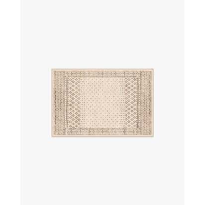 Fernanda Cream Flatwoven Rug - 60 x 90 cm - Rug + Cushioned Pad System