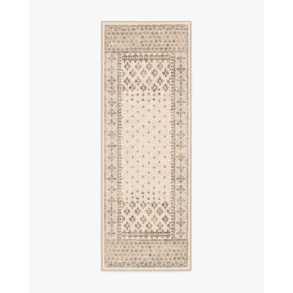 Fernanda Cream Flatwoven Rug - 75 x 215 cm - Rug + Cushioned Pad System