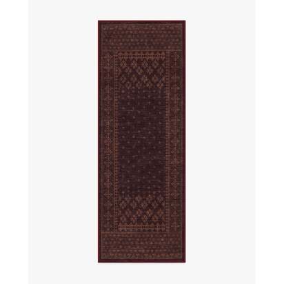 Fernanda Burgundy Flatwoven Rug - 75 x 215 cm - Rug + Pad System