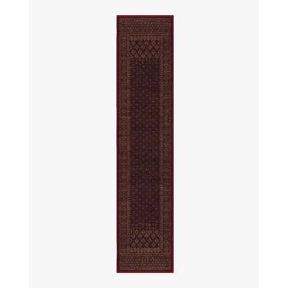 Fernanda Burgundy Flatwoven Rug - 75 x 365 cm - Rug + Pad System
