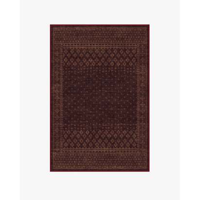 Fernanda Burgundy Flatwoven Rug - 120 x 185 cm - Rug + Pad System