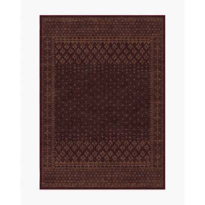 Fernanda Burgundy Flatwoven Rug - 150 x 215 cm - Rug + Pad System