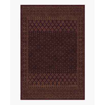 Fernanda Burgundy Flatwoven Rug - 200 x 290 cm - Rug + Pad System