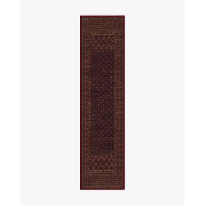 Fernanda Burgundy Flatwoven Rug - 75 x 305 cm - Rug + Cushioned Pad System
