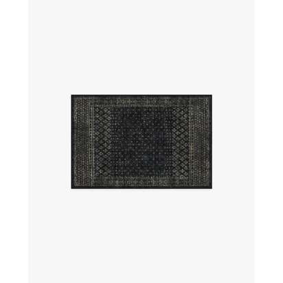 Fernanda Black Flatwoven Rug - 60 x 90 cm - Rug + Cushioned Pad System